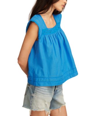 Women's Cotton Lace-Trim Tank Top