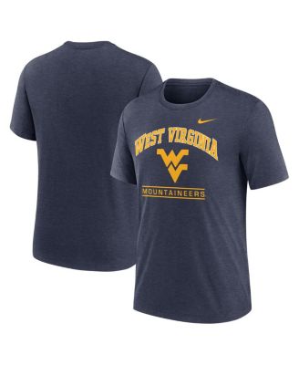 Nike - Men's Navy West Virginia Mountaineers Arch Over Logo Tri-Blend T-Shirt