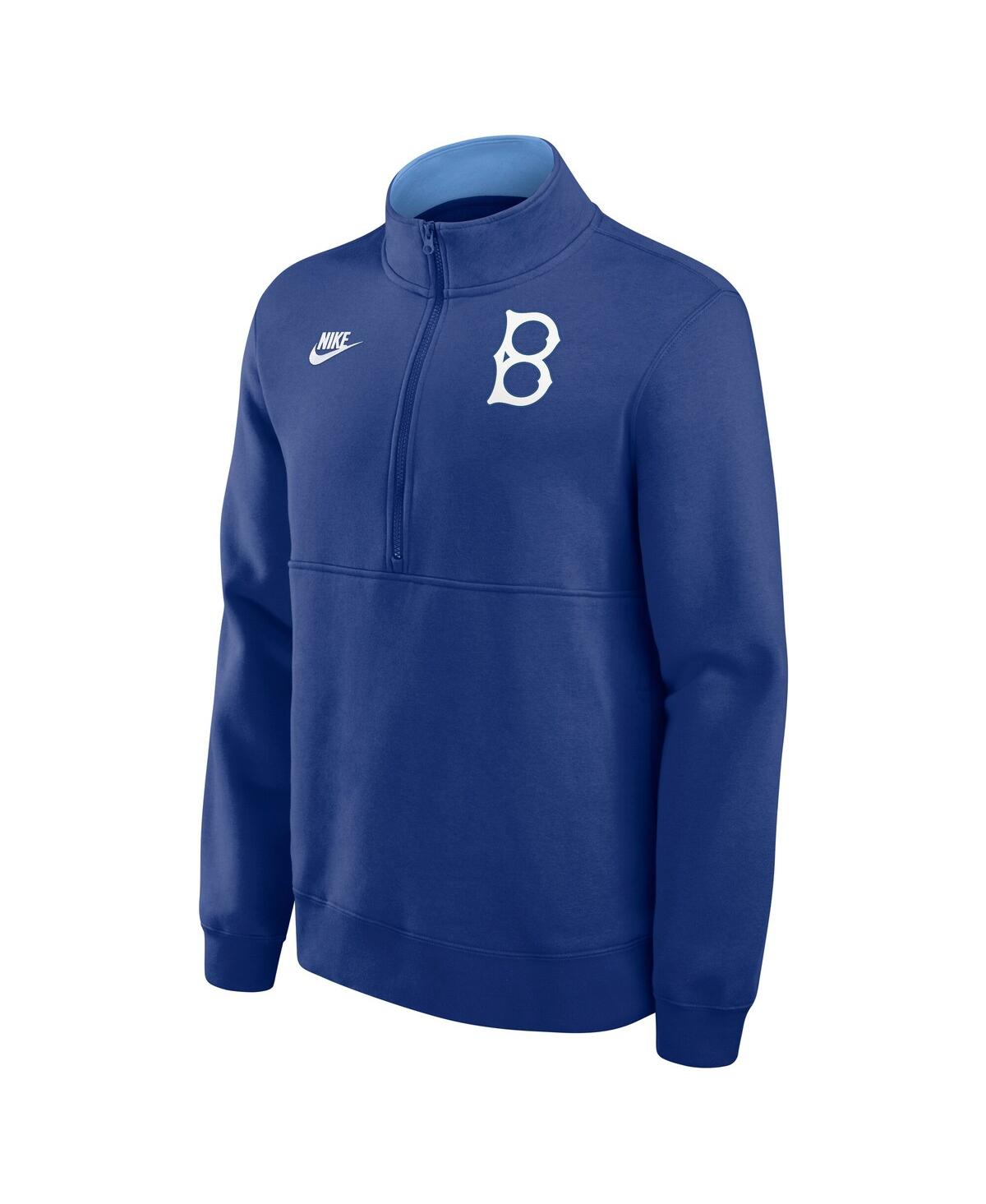 Nike Men's Royal Brooklyn Dodgers Cooperstown Collection Fleece Half-zip Pullover Sweatshirt In Blue