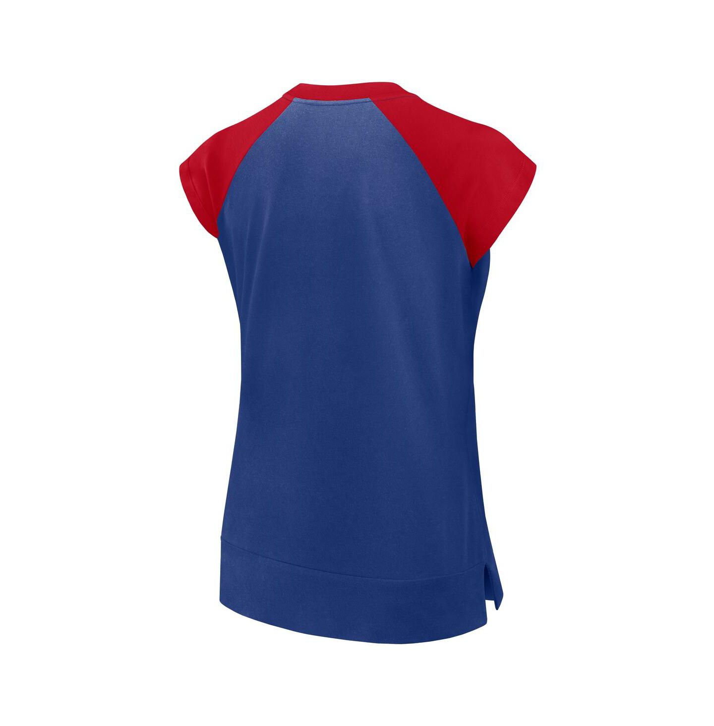 Женская футболка Nike Royal/Red Atlanta Braves Cooperstown Collection Raglan Performance — фото 3