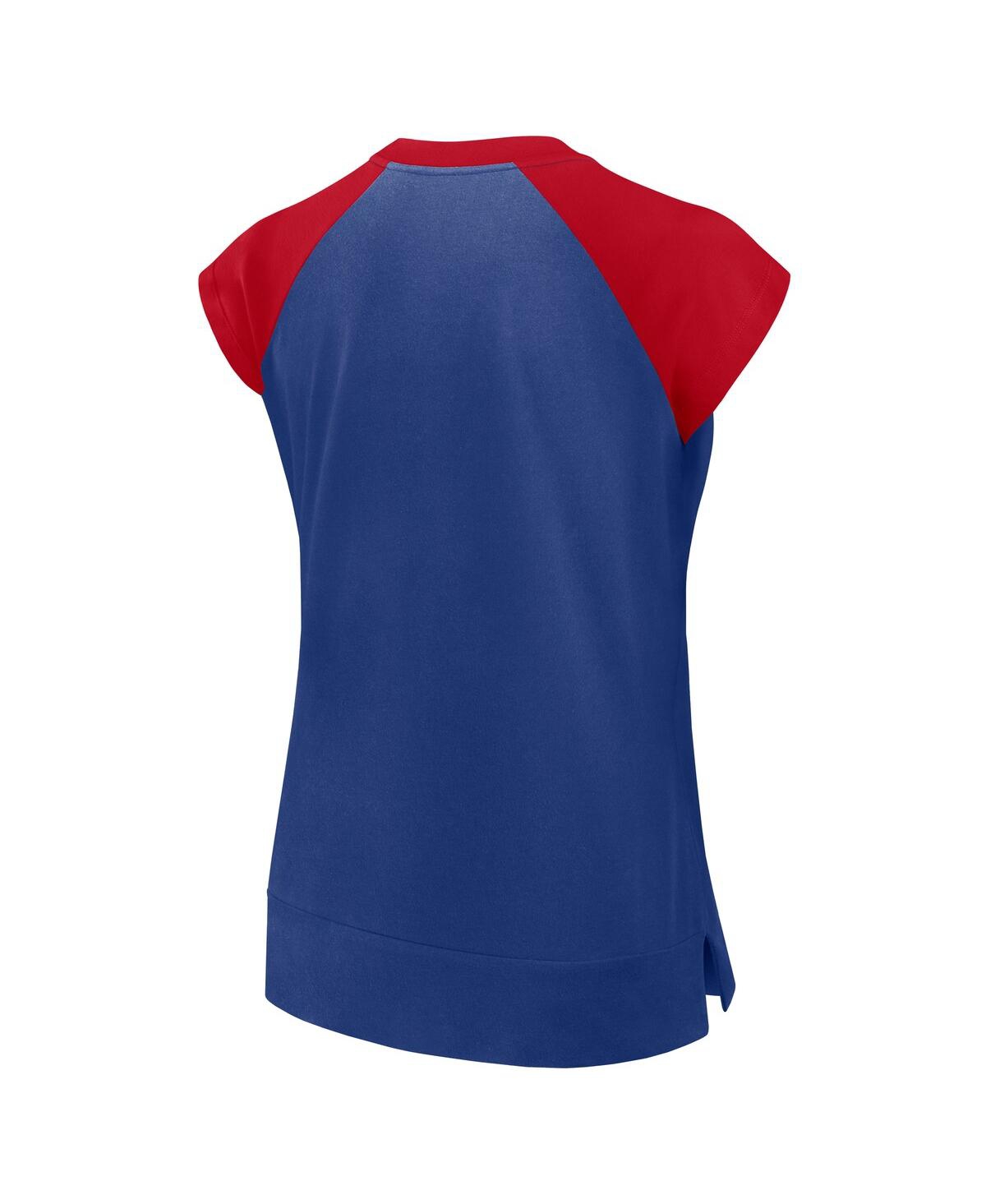 Nike Women's Royal/red Atlanta Braves Cooperstown Collection Raglan Performance T-shirt In Royal,red
