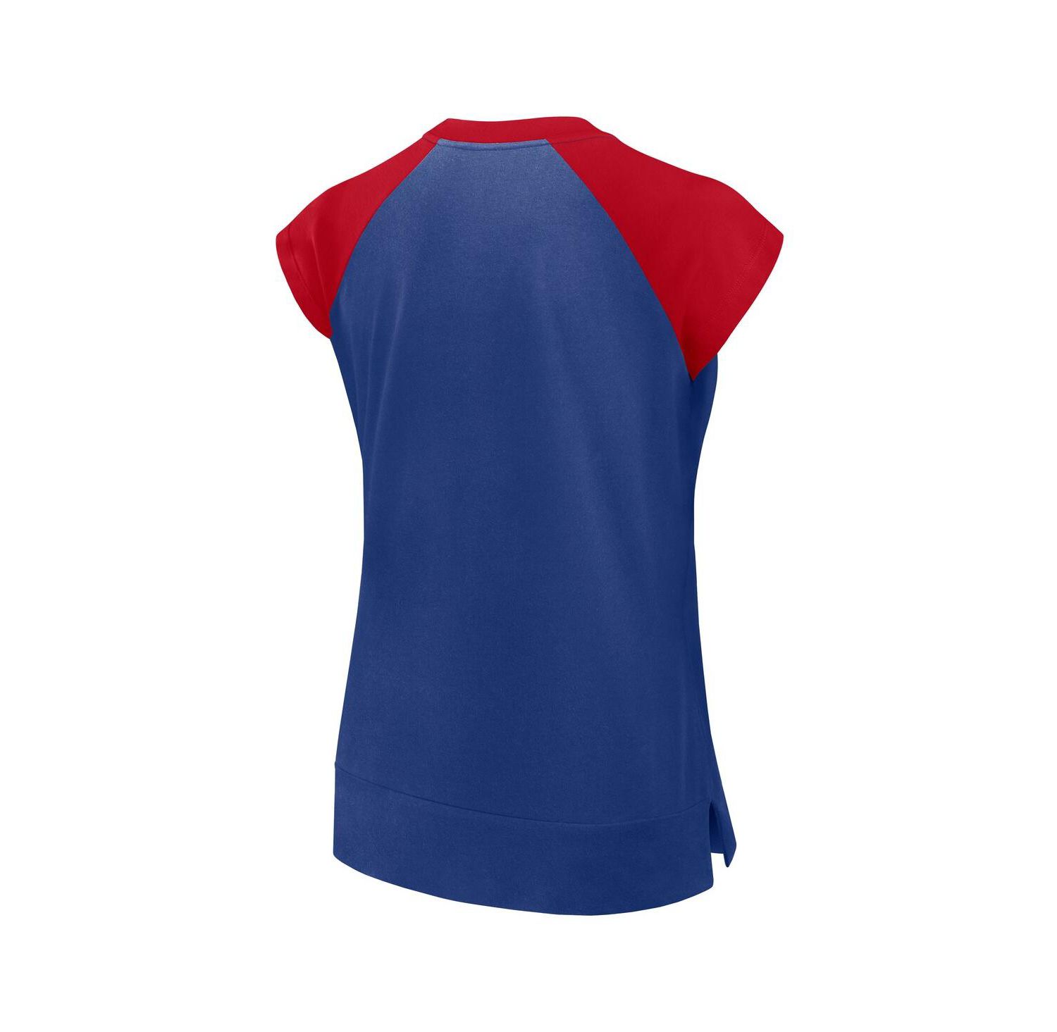 Women's Royal/Red Atlanta Braves Cooperstown Collection Raglan Performance T-Shirt