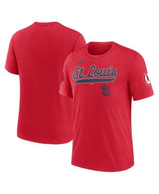 Nike - Men's Heather Red St. Louis Cardinals Cooperstown Collection Eras Tri-Blend T-Shirt