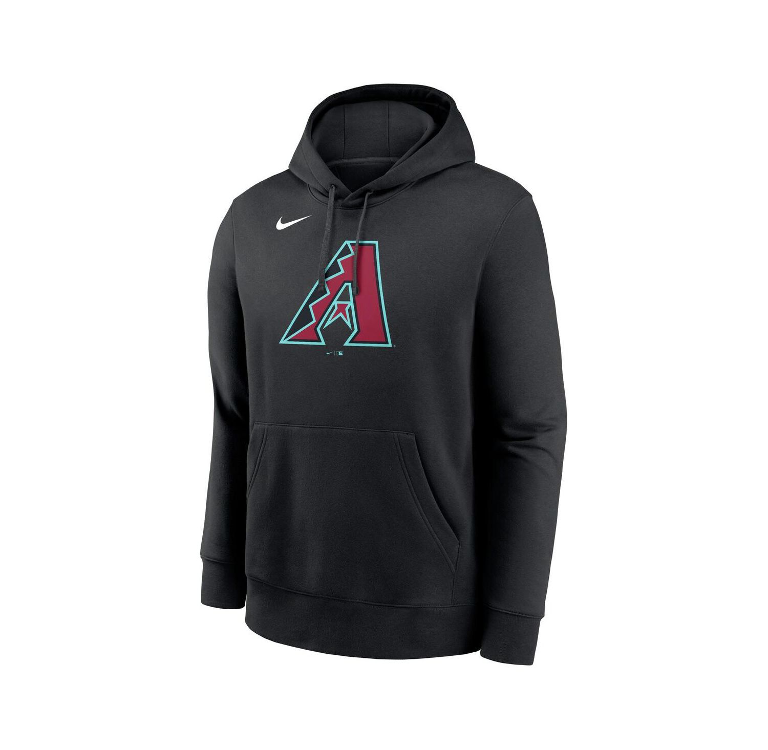 Men's Black Arizona Diamondbacks Logo Club Fleece Pullover Hoodie