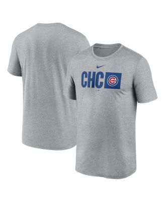 Nike - Men's Heather Gray Chicago Cubs Tricode Legend T-Shirt