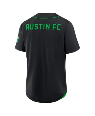 Men's Black Austin FC Injury Time Baseball Jersey
