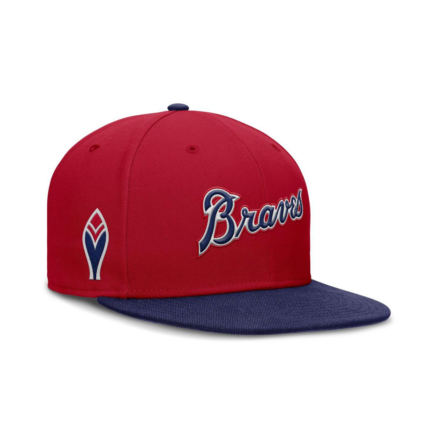 Мужская кепка Nike Red Atlanta Braves True Performance Fitted Hat — фото 1