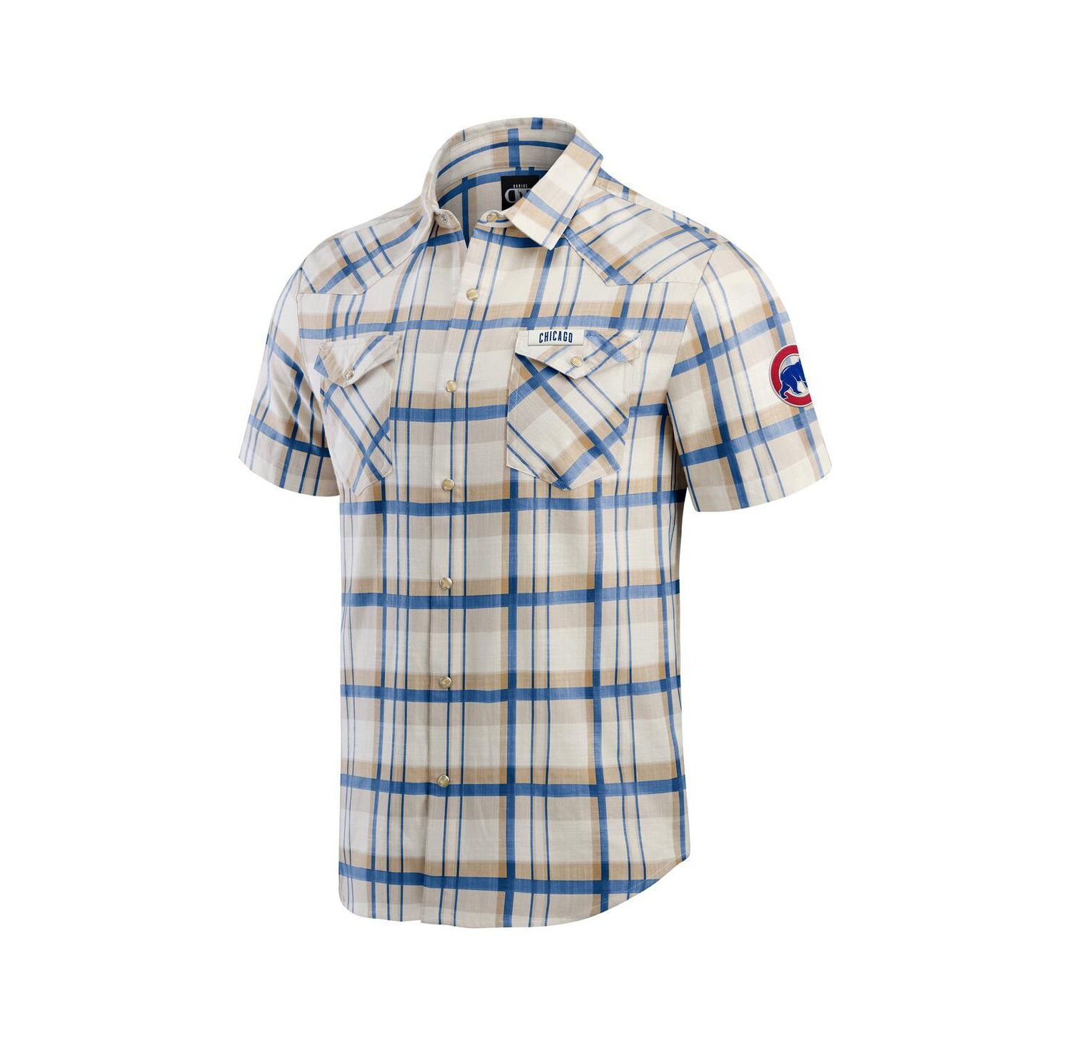 Men's Royal Chicago Cubs Plaid Full-Snap Shirt
