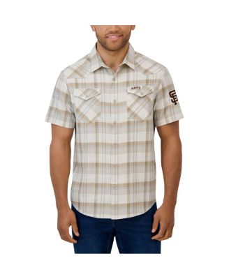 Men's Gray San Francisco Giants Plaid Full-Snap Shirt