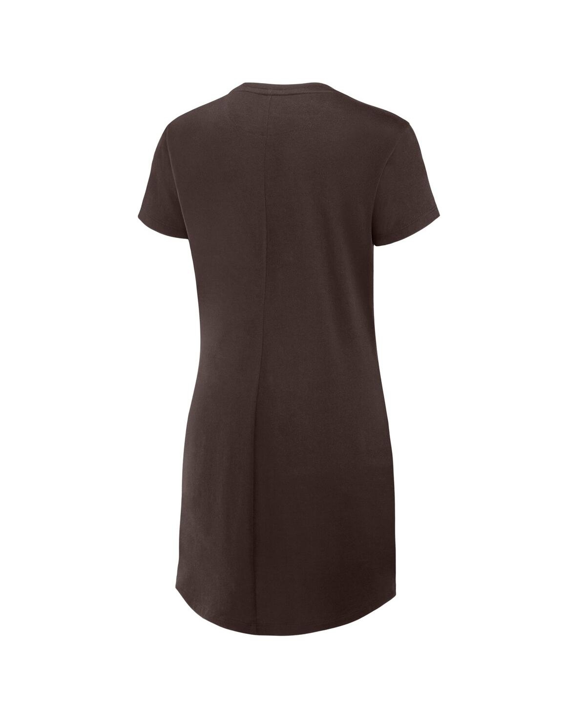 Fanatics Women's Brown San Diego Padres Relaxed Fit Drape T-shirt Dress In Brown