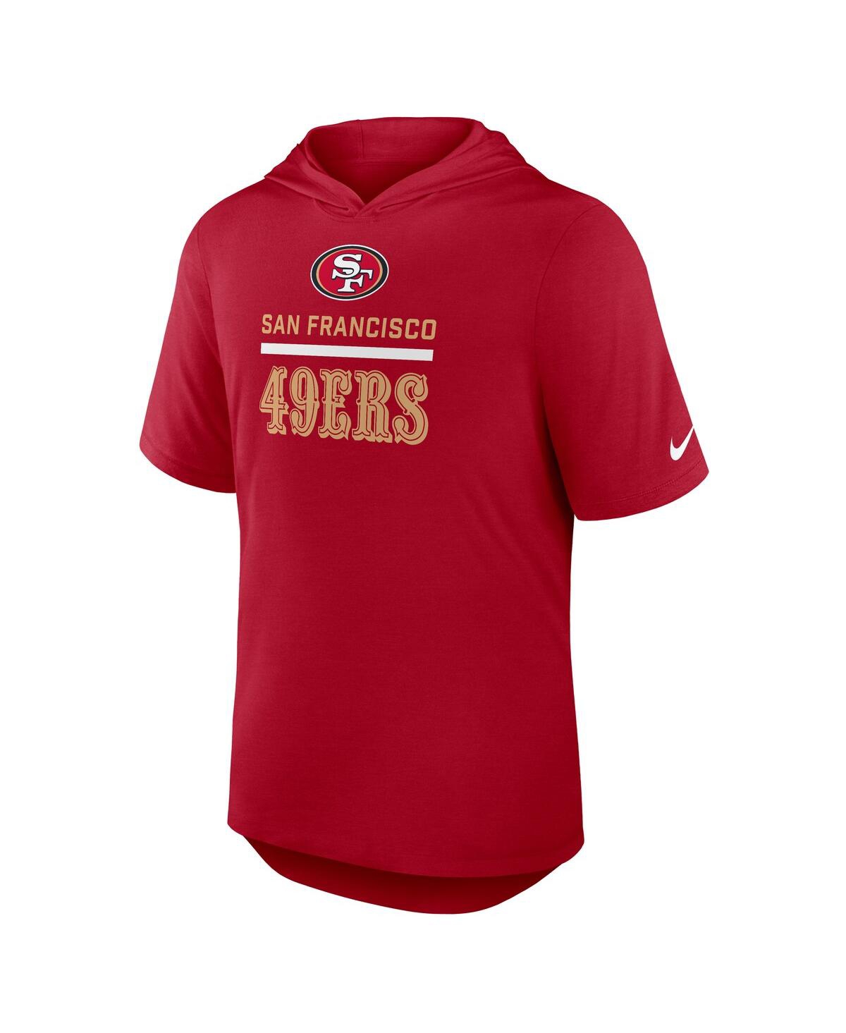 Nike Men's Scarlet San Francisco 49ers Lockup Tri-blend Hoodie T-shirt In Burgundy