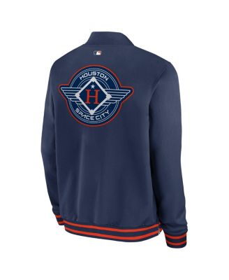 Men's Navy Houston Astros 2025 City Connect Authentic Collection Full-Zip Bomber Jacket
