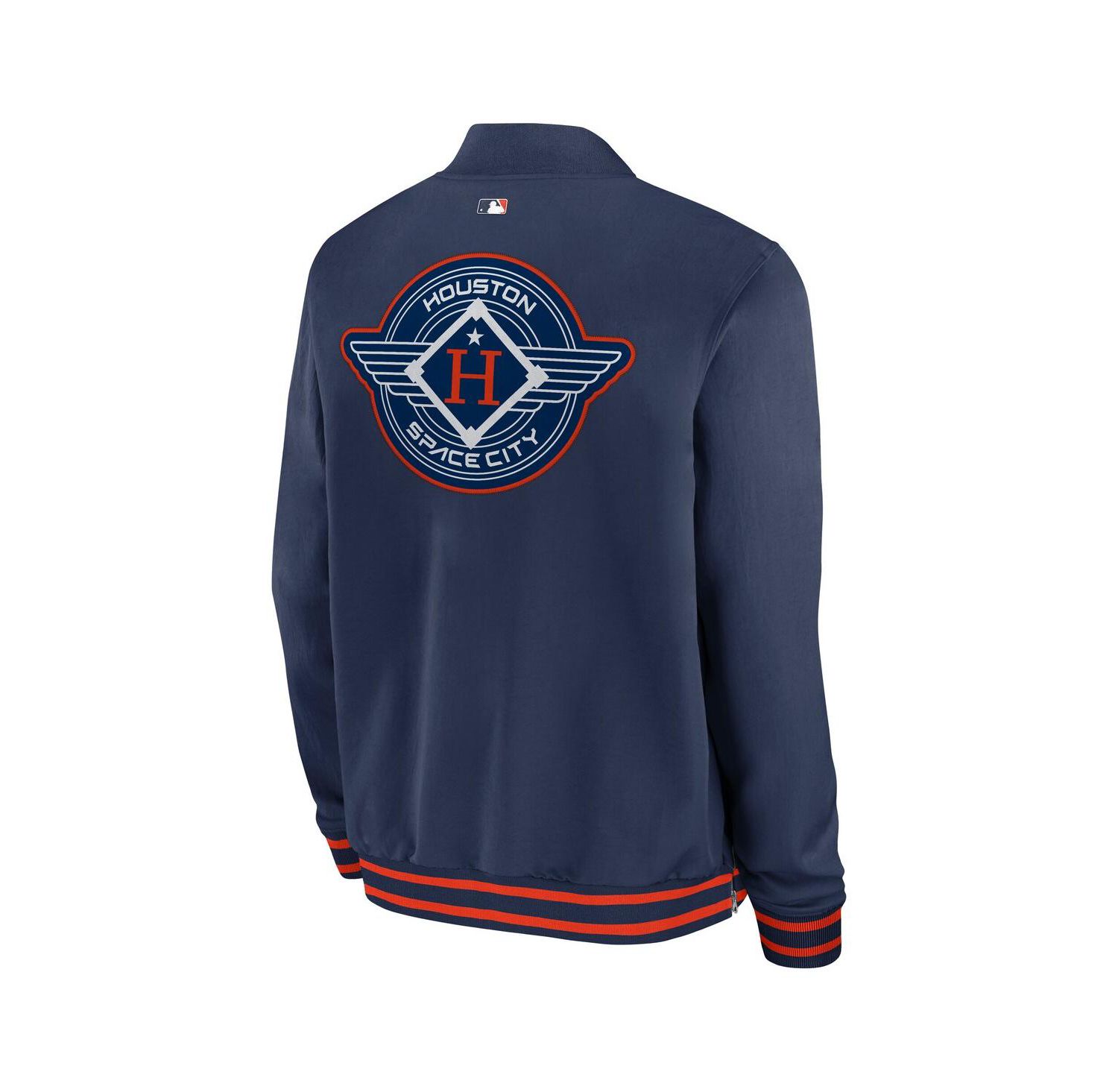 Men's Navy Houston Astros 2025 City Connect Authentic Collection Full-Zip Bomber Jacket