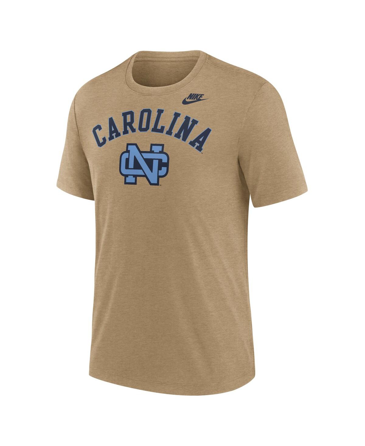 Nike Heather Light Brown North Carolina Tar Heels Legacy Arch Tri-blend T-shirt In Brown