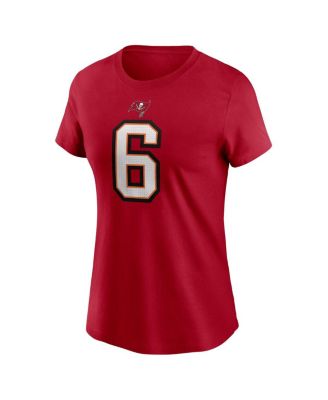 Women's Baker Mayfield Red Tampa Bay Buccaneers Player Name Number T-Shirt