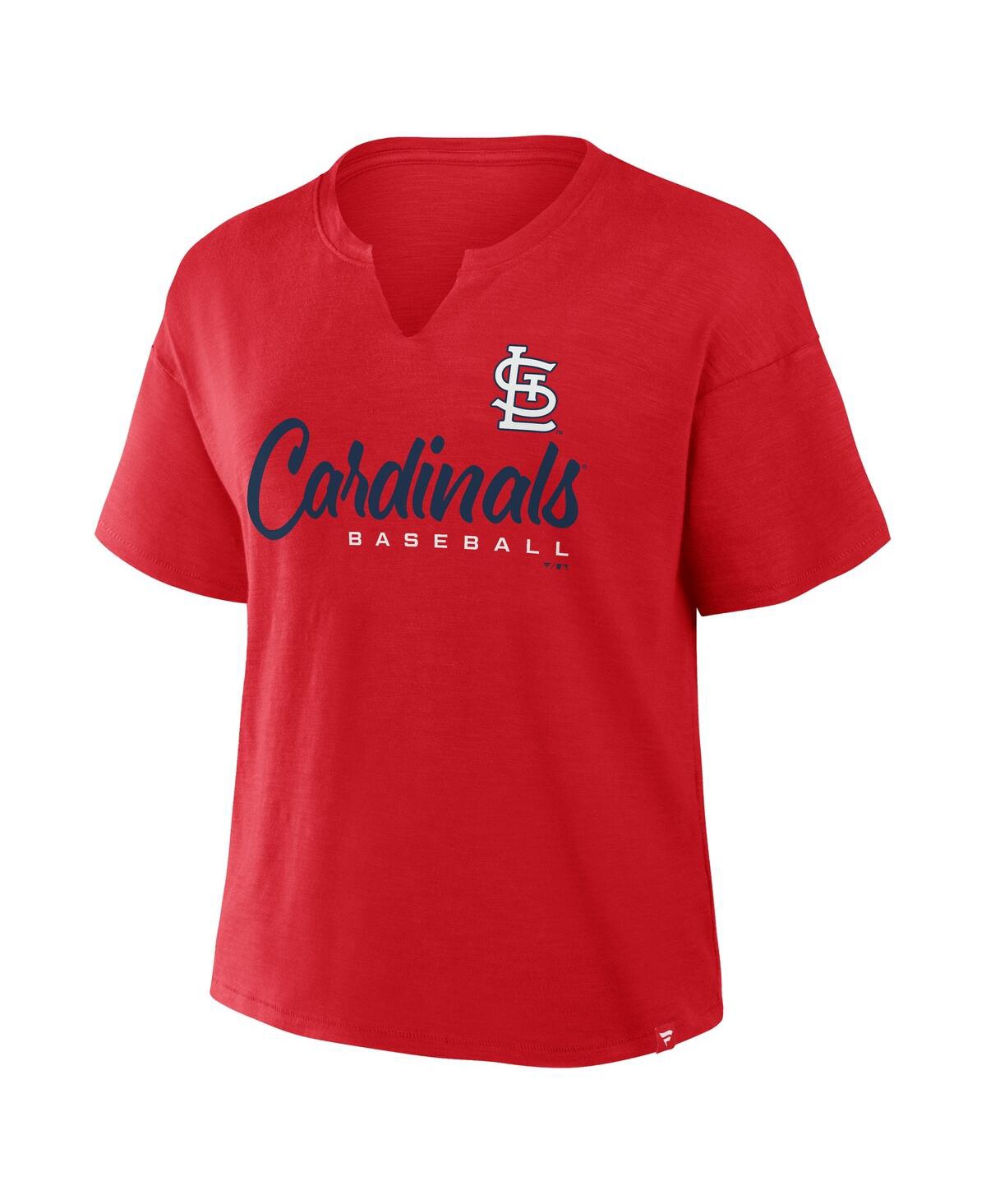 Fanatics Women's Red St. Louis Cardinals Fan Fave Stadium Slub Boxy T-shirt In Red