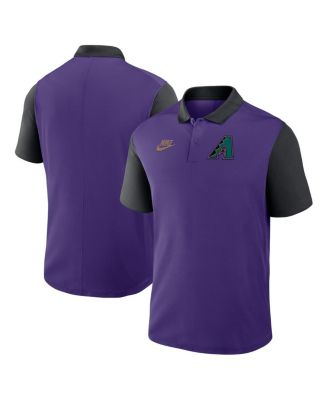 Nike - Men's Purple/Black Arizona Diamondbacks Cooperstown Collection Color-Block Victory Performance Polo