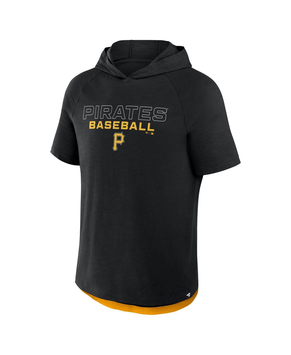 Fanatics Men's Black Pittsburgh Pirates Clubhouse Optimal Play Raglan Short Sleeve Pullover Hoodie In Black