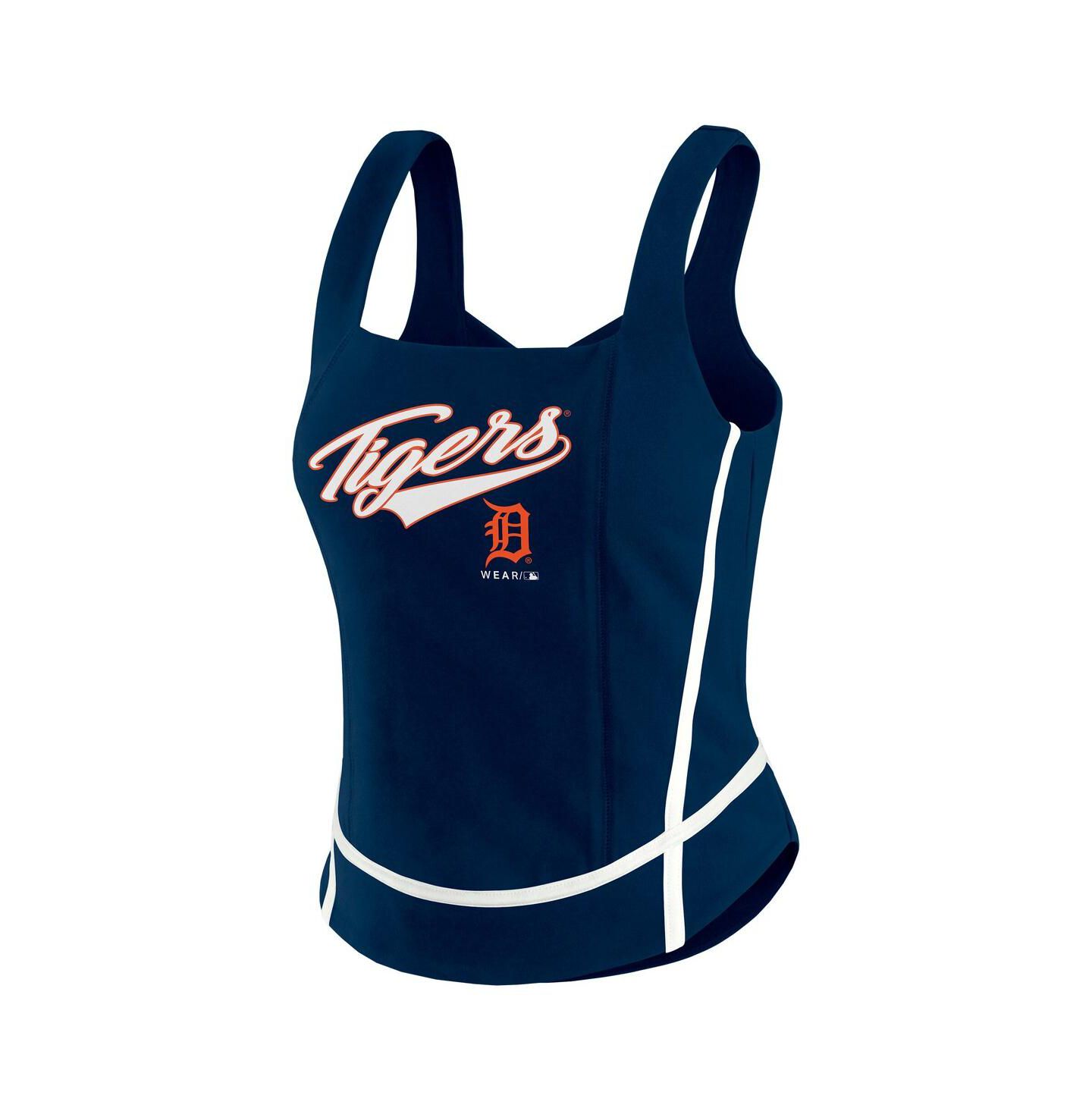 Женский топ WEAR by Erin Andrews Navy Detroit Tigers Square Neck — фото 3