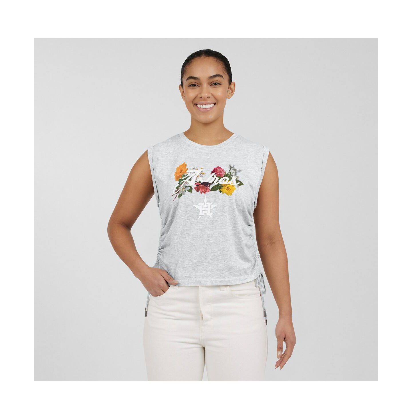Женский топ WEAR by Erin Andrews Heather Gray Houston Astros Cinched — фото 4