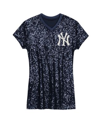 Girls Preschool Navy New York Yankees Sequin V-Neck Dress