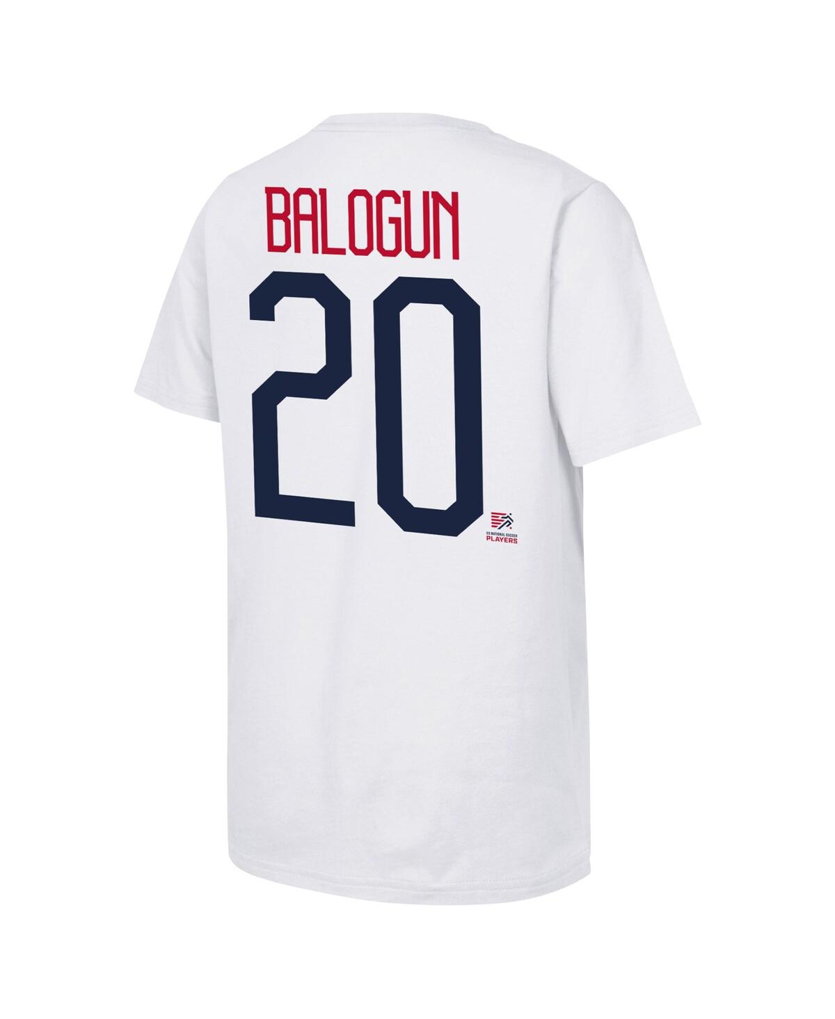 Outerstuff Big Boys And Girls Folarin Balogun White Usmnt Name Number T-shirt In White