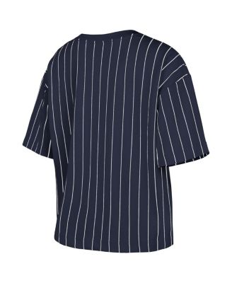 Women's Navy Houston Astros 2025 City Connect Boxy Pinstripe T-Shirt