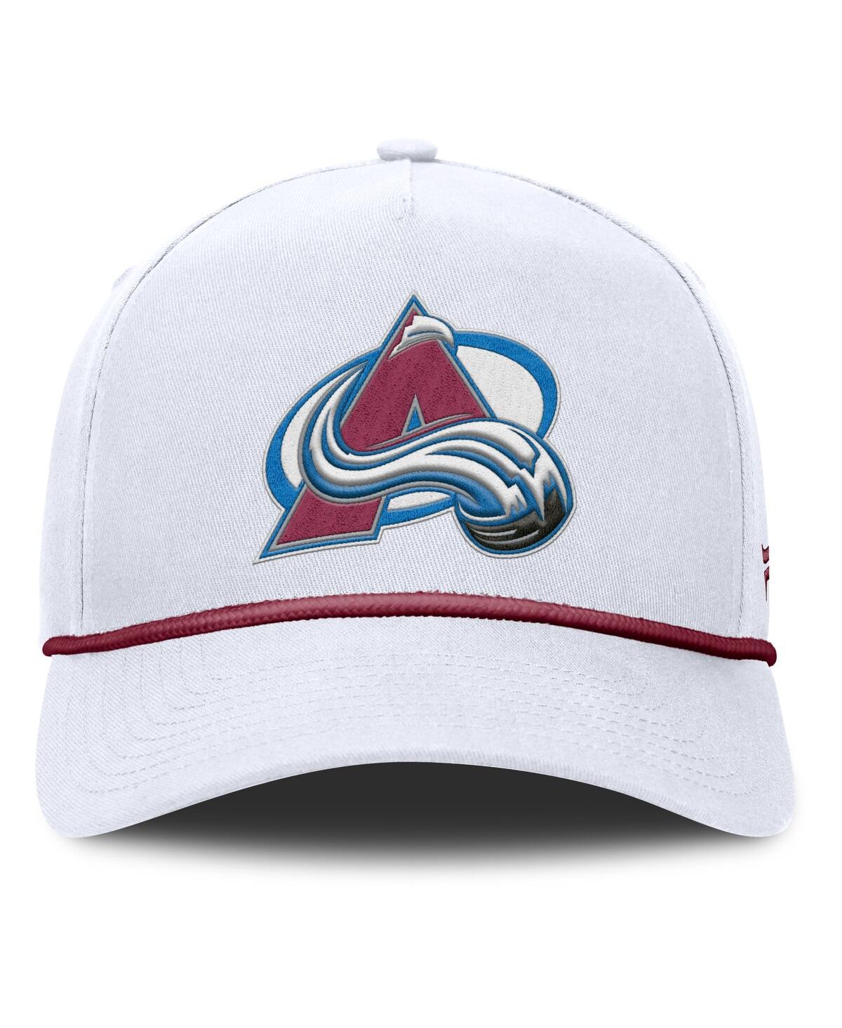 Fanatics Men's White Colorado Avalanche Rope A-frame Adjustable Hat In White