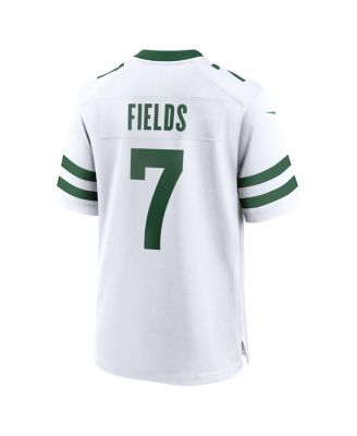 Men's Justin Fields Legacy White New York Jets Game Jersey