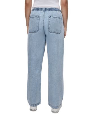 Women's High Rise Drawstring-Waist Cotton Jeans
