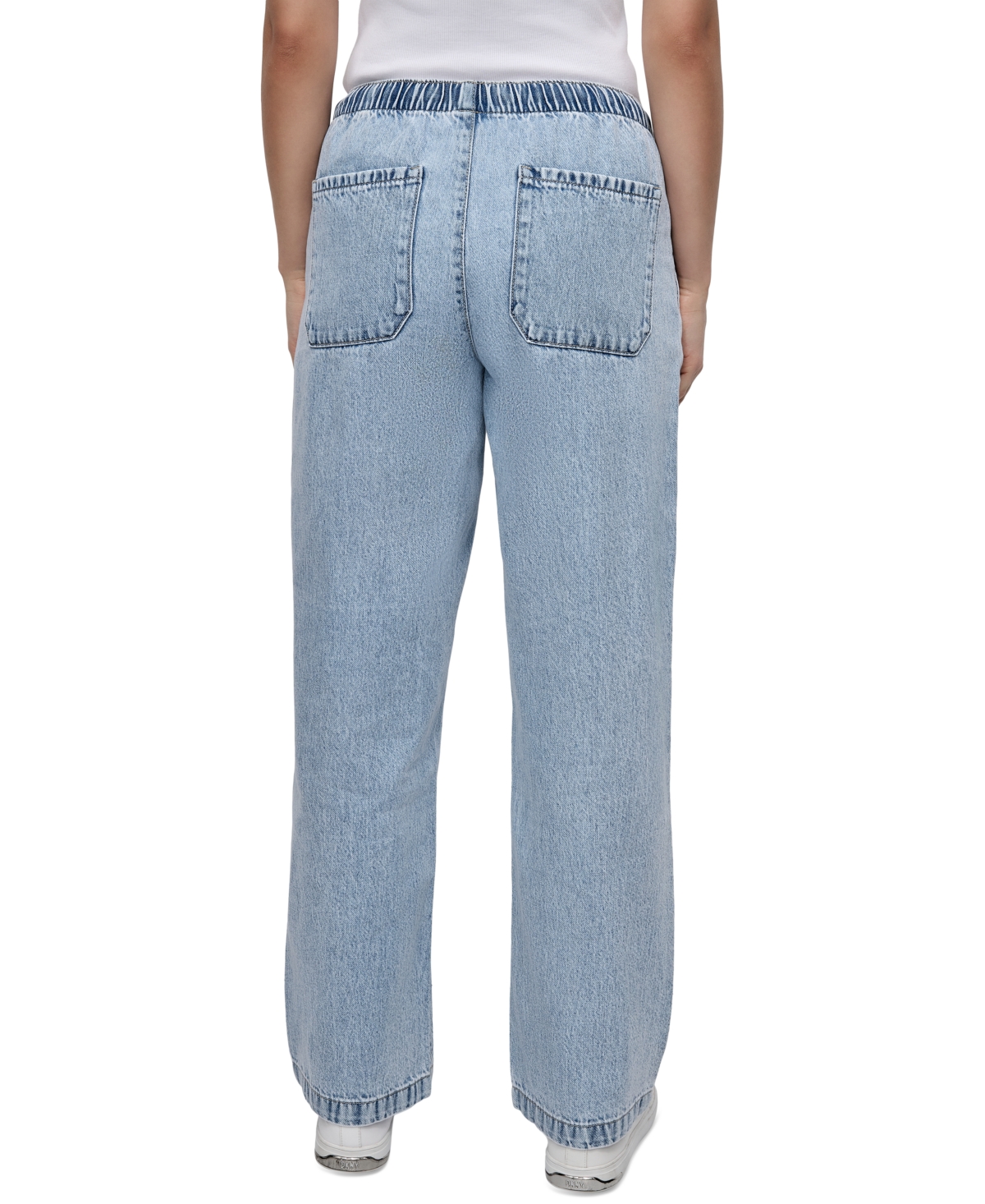 DKNY JEANS WOMEN'S HIGH RISE DRAWSTRING-WAIST COTTON JEANS 