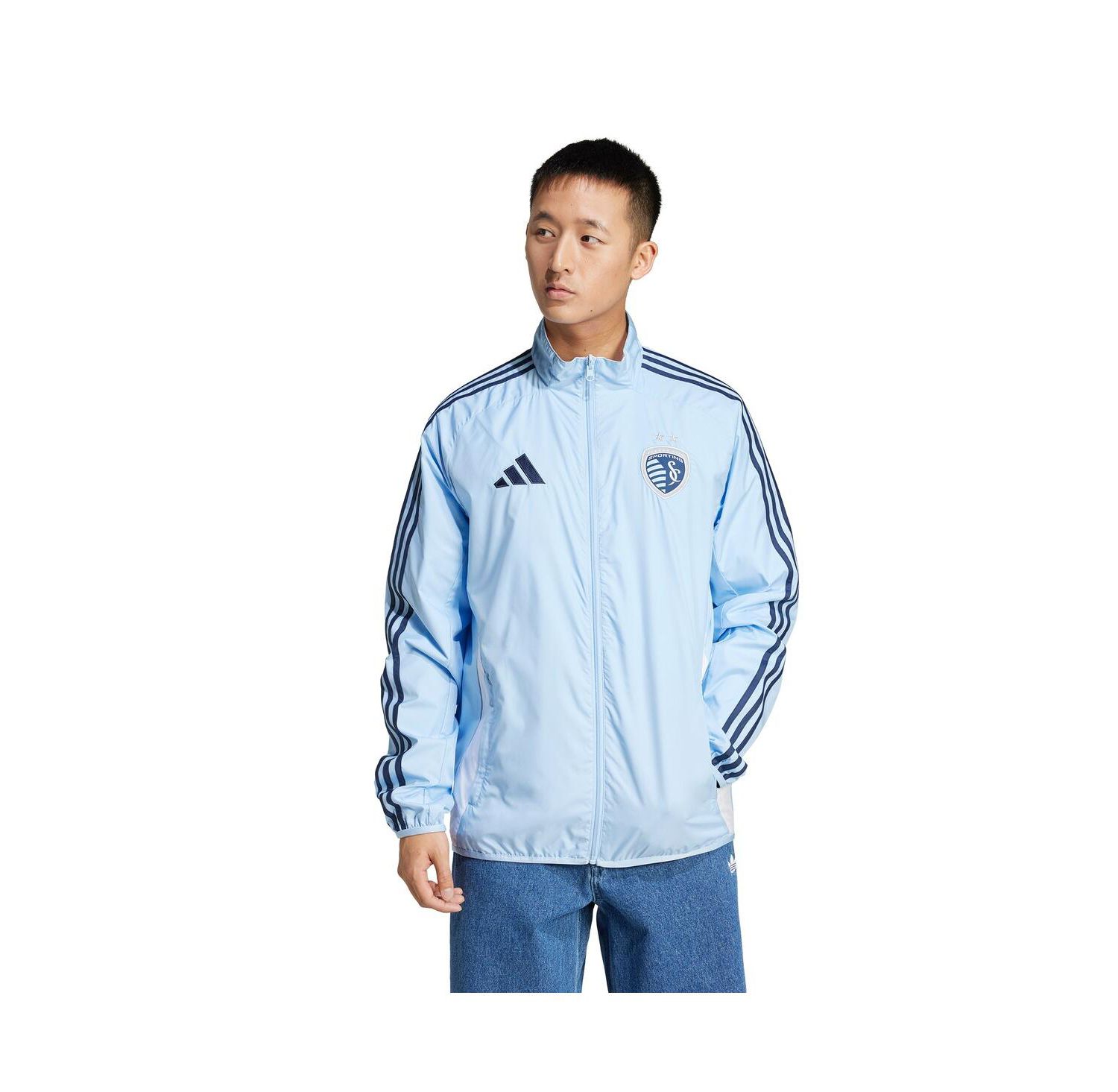 Men's Sky Blue/White Sporting Kansas City 2025 Anthem Reversible Full-Zip Jacket