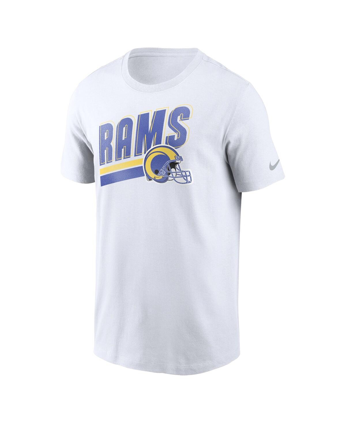 Nike Men's White Los Angeles Rams Essential Blitz Lockup T-shirt In White