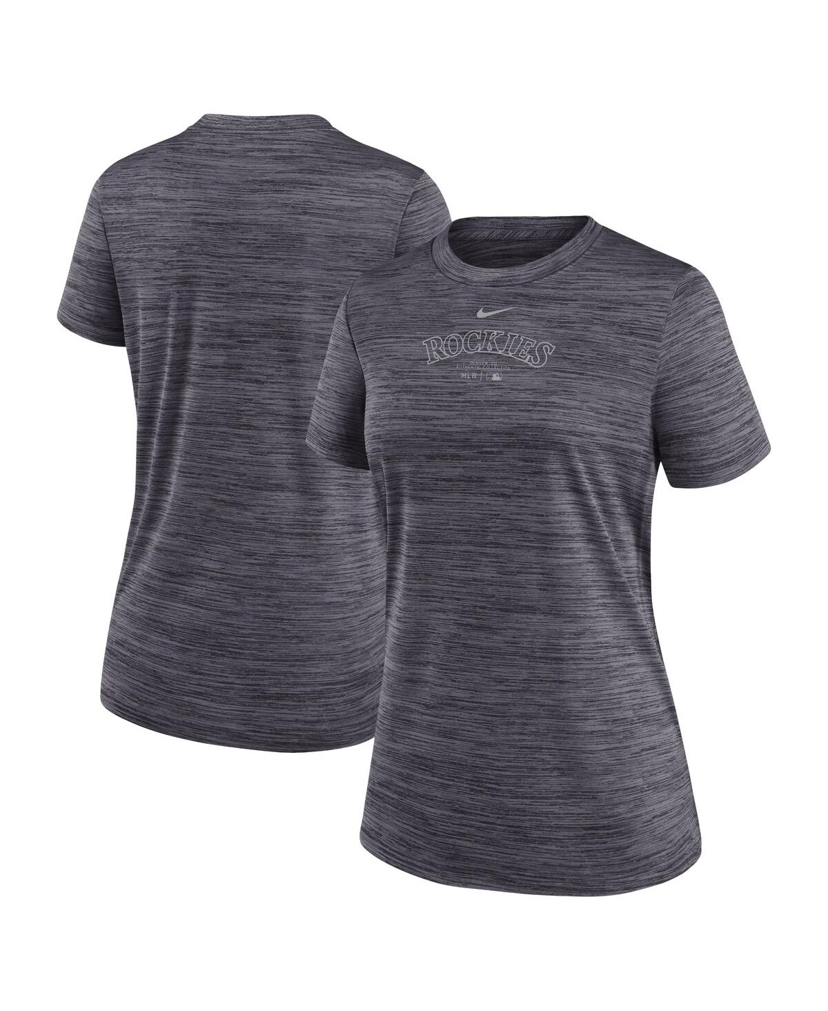 Nike Women's Black Colorado Rockies Authentic Collection Velocity Performance T-shirt In Black