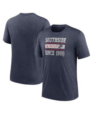 Nike - Men's Heather Navy Chicago White Sox Cooperstown Collection Local Stack Tri-Blend T-Shirt
