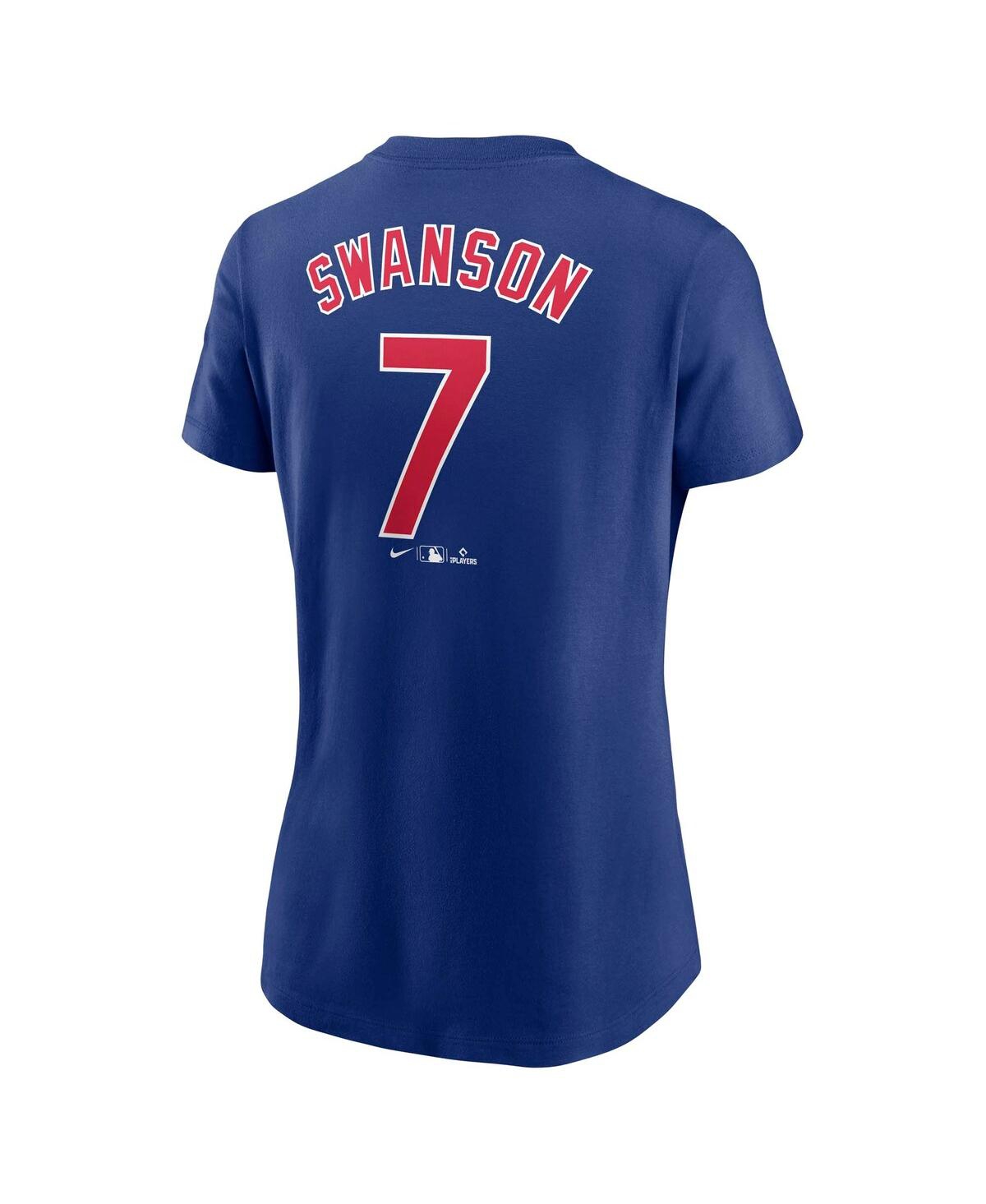 Nike Women's Dansby Swanson Royal Chicago Cubs Fuse Name Number T-shirt In Royal