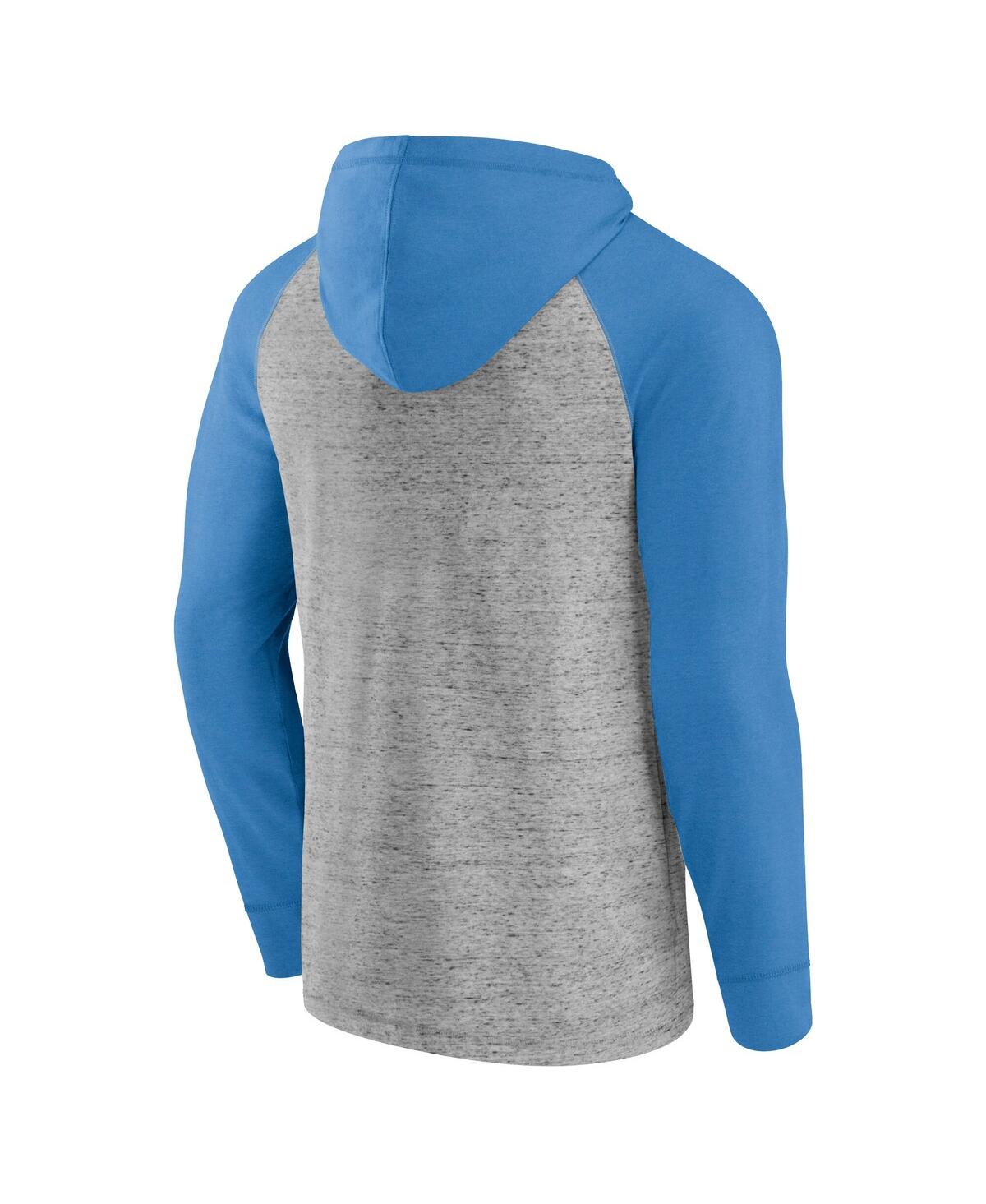 Fanatics Men's Gray/heather Royal Los Angeles Dodgers Single Play Speckled Lightweight Pullover Hoodie In Gray,heather Royal