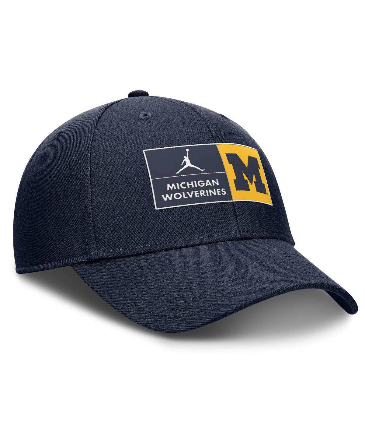 JORDAN MEN'S NAVY MICHIGAN WOLVERINES PERFORMANCE CLUB ADJUSTABLE HAT 