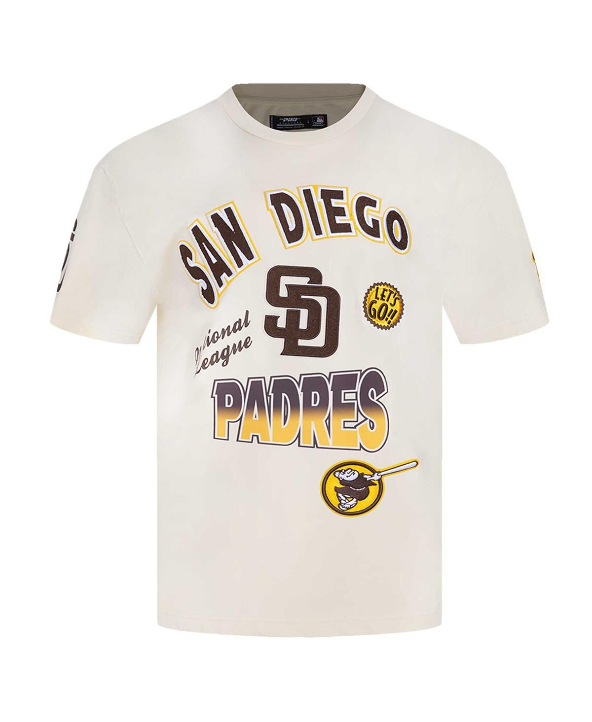 PRO STANDARD MEN'S CREAM SAN DIEGO PADRES TURN IT UP DROPPED SHOULDER T-SHIRT 