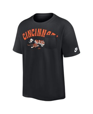 Men's Black Cincinnati Bengals Rewind Heavy Max 90 Pocket T-Shirt