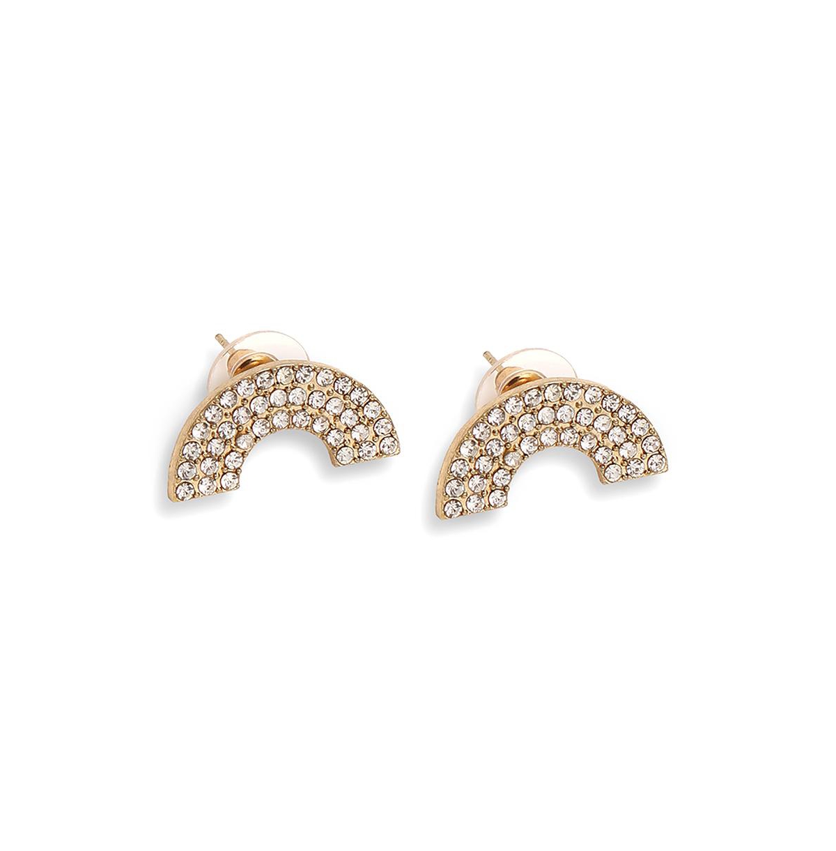 Sohi Women's Gold Plated Party Designer Stone Stud Earrings