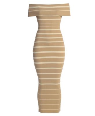 Women's Off The Shoulder Striped Dress