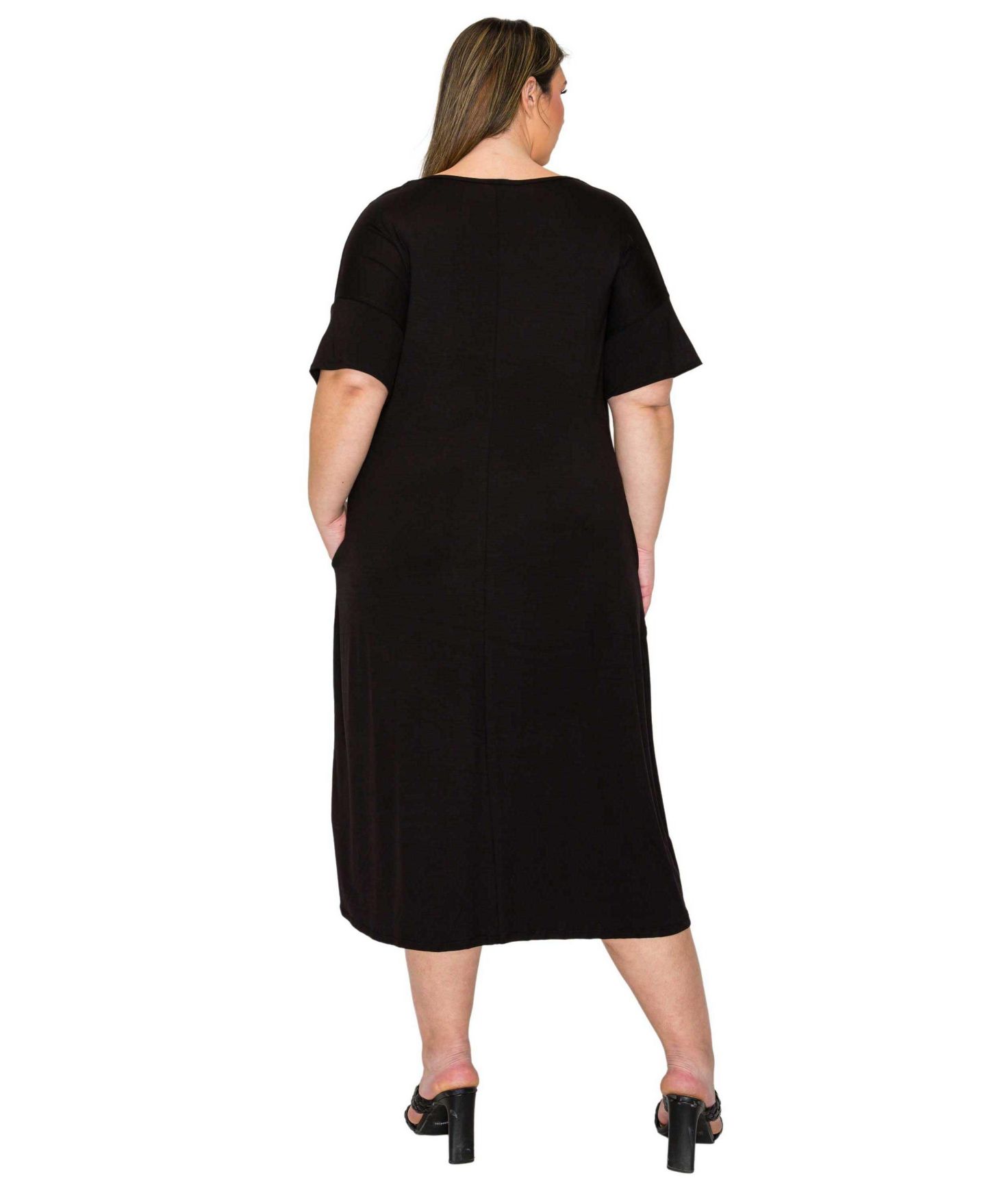 Женское платье L I V D Plus Size Olivia Pocket Midi, цвет: Чёрный — фото 3