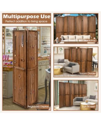 Rotating Pegboard Display with 360&deg; Metal Hinges – Solid Wood Frame for Retail or Home Organization