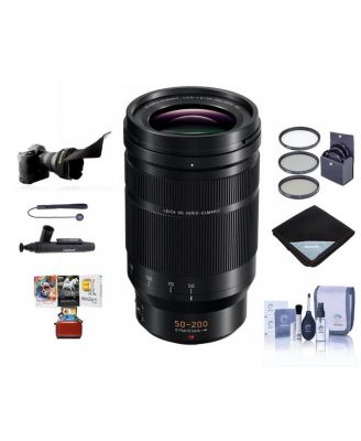 Lumix G Leica DG Vario-Elmarit 50-200mm F/2.8-4 Aspheical Lens for Micro 4/3 - Bundle with 62mm Filter Kit, Lens Wrap, Cleaning