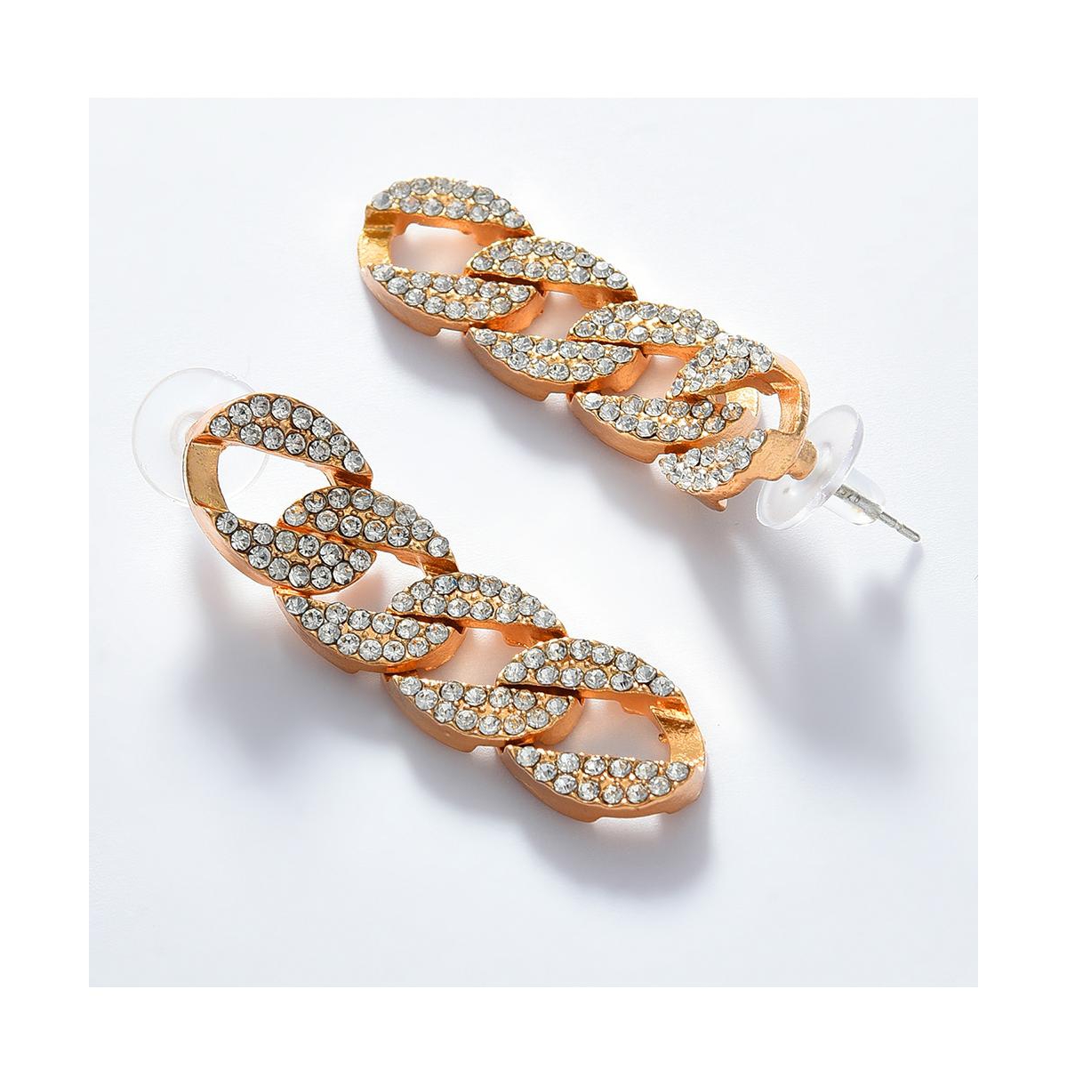 Sohi Women's Chainlink Drop Earrings In Silver