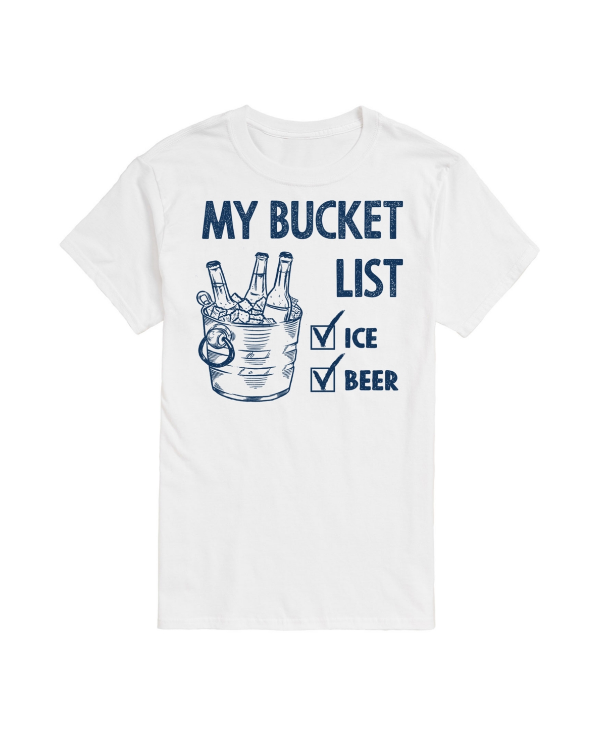 Airwaves Men's Bucket List Ice Beer Summer Short Sleeve T-shirt In White