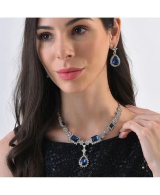 Women's Silver Plated Designer Stone Jewellery Set