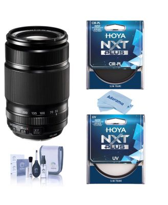 XF 55-200mm f/3.5-4.8 R LM OIS Lens, Bundle with 62mm UV+CPL Filter Kit & Cleaning Kit