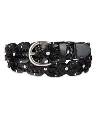 Women's Western Double-E Link Braided Leather Belt
